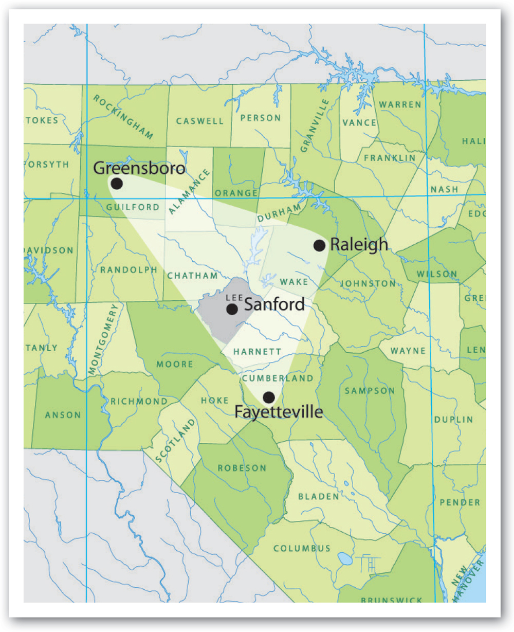 MapofLeeCounty Business North Carolina